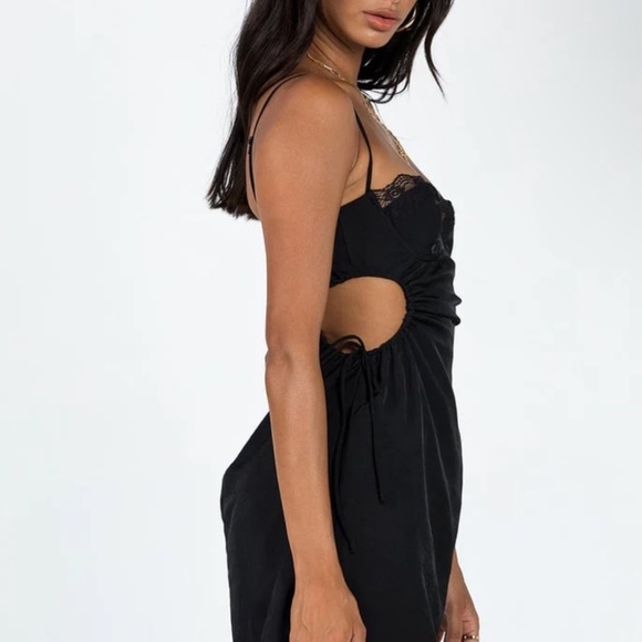 Black Lace Hazel Cutout Princess Polly Mini Dress - Picture 3 of 5